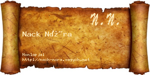 Nack Nóra névjegykártya